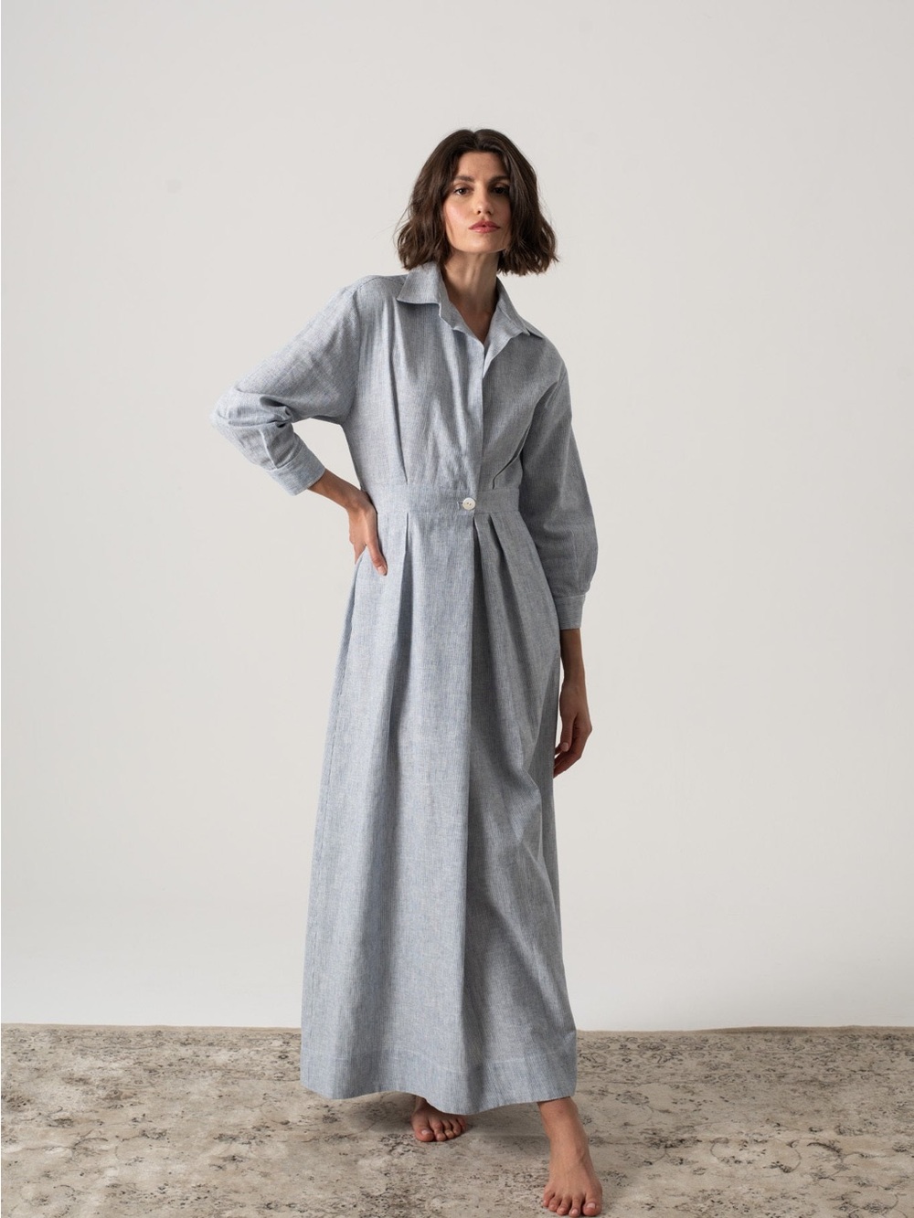 Luxmii Halvar Maxi Dress French Blue Stripe